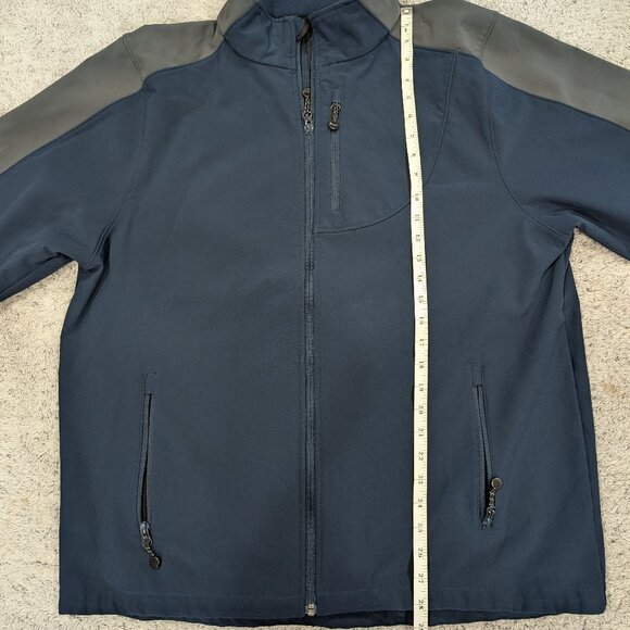 Black Diamond Jacket mens XL Navy Blue Gray Soft Shell Full Zip Pockets Fleece - Picture 7 of 10